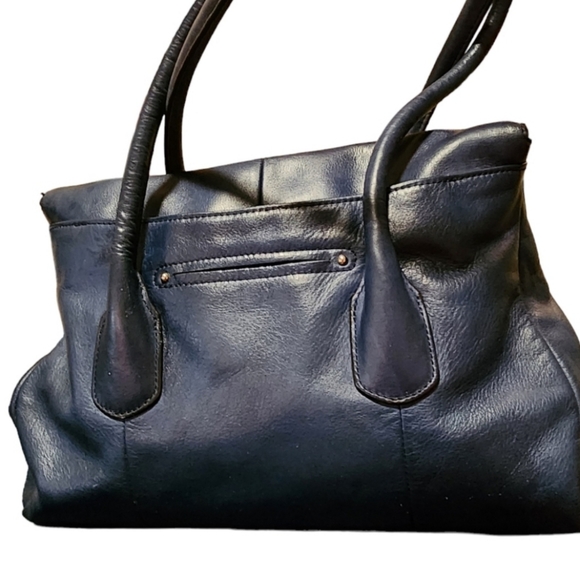 B. Makowsky Blue Leather Tote and Thread & Supply Off-Shoulder Blouse - Picture 4 of 15